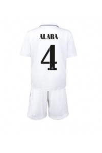 Fotbalové Dres Real Madrid David Alaba #4 Dětské Domácí Oblečení 2022-23 Krátký Rukáv (+ trenýrky)
